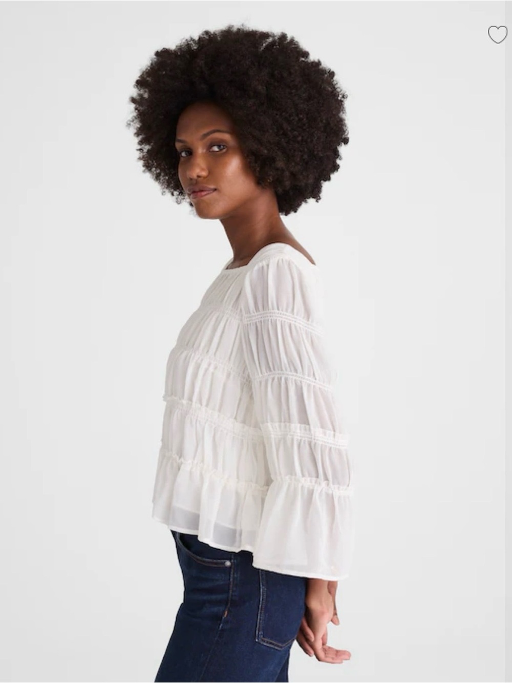 Madewell Squareneck Tiered Top